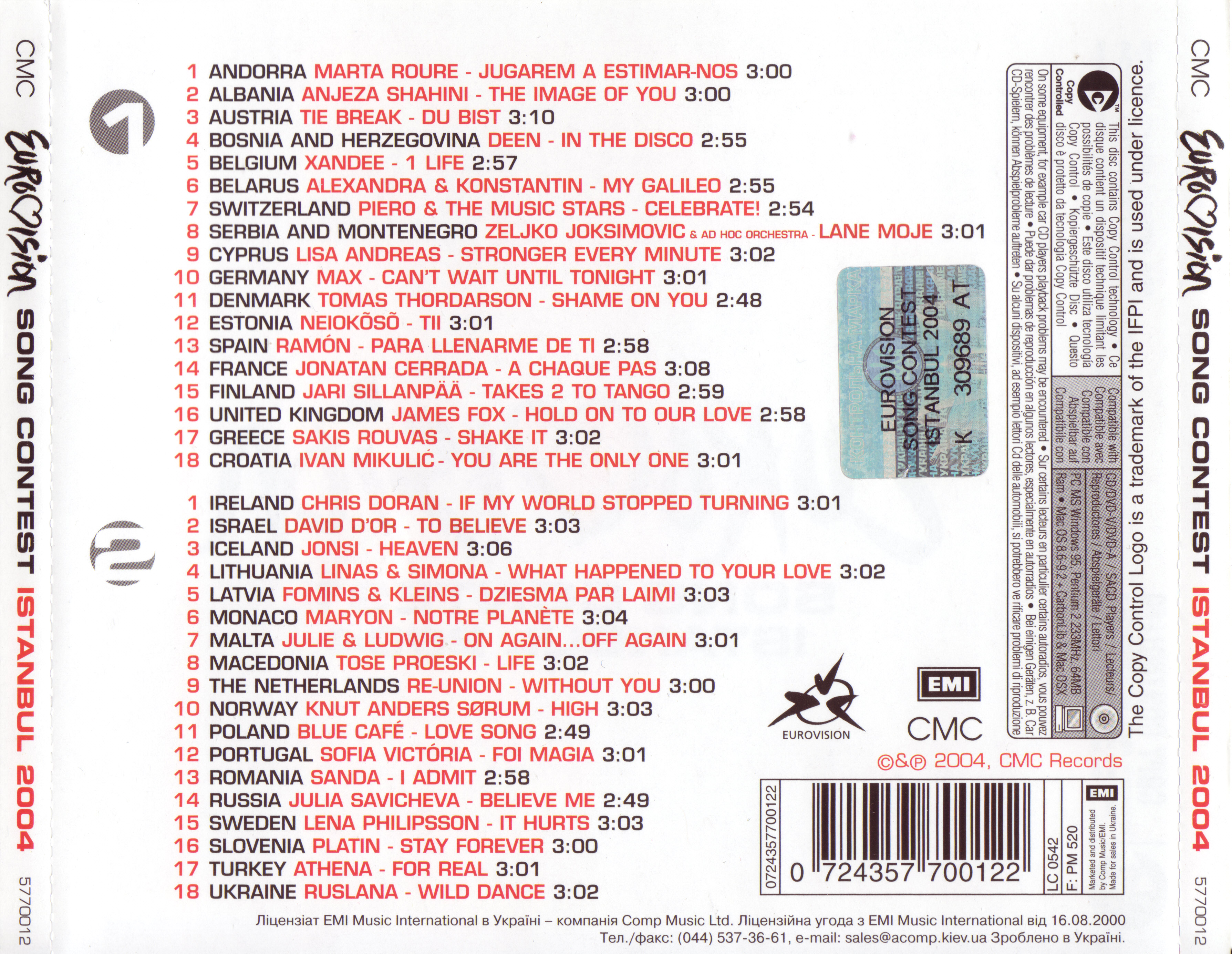 Eurovision Song Contest 2004; Istanbul : Back